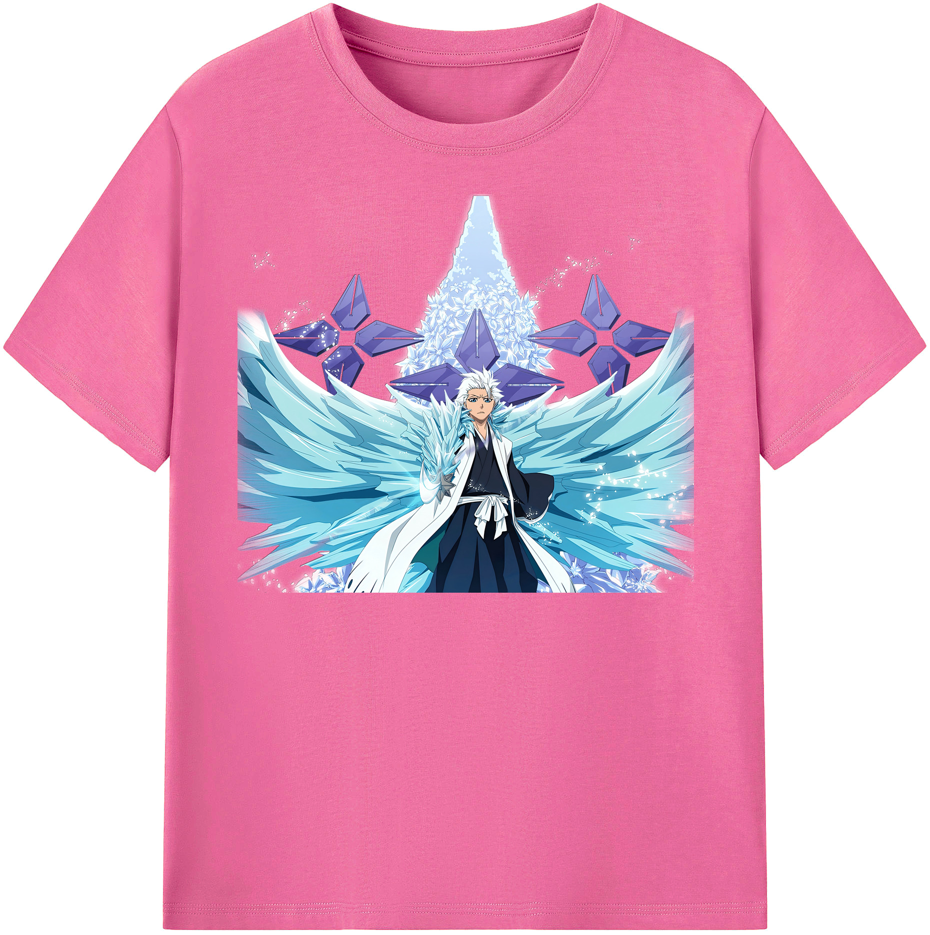 （画像用） ブリーチ 日番谷冬獅郎（ひつがや とうしろう） BLEACH Hitsugaya Toushirou レディースカジュアルプリントTシャツ（綿100％）